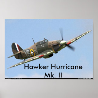 Póster Huracán Hawker, Huracán Hawker Mk. II