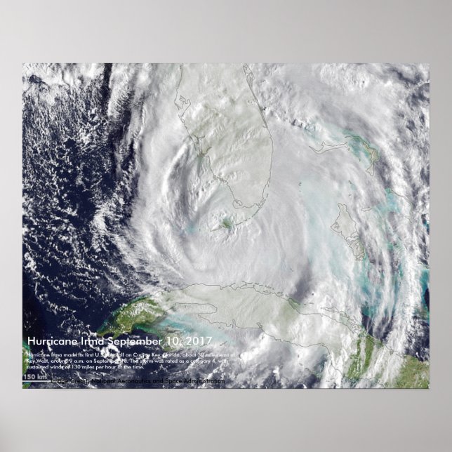 Póster Huracán Irma Imagen de Cudjoe Key, Florida (Frente)