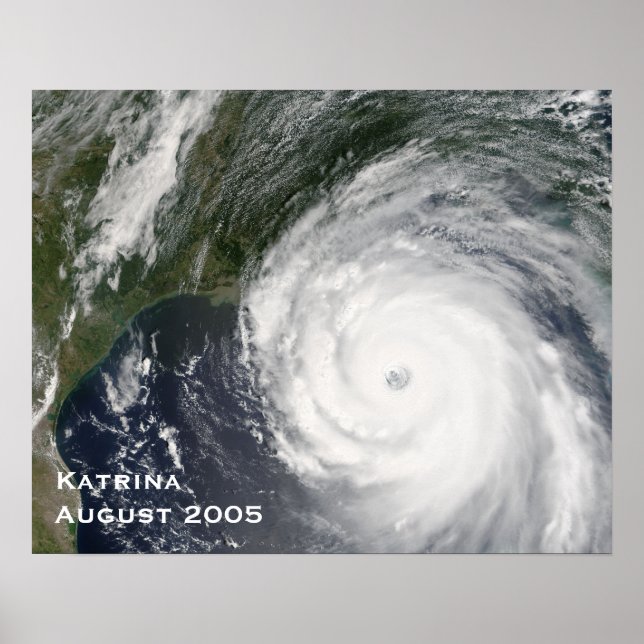 Póster Huracán Katrina, agosto de 2005 (Frente)
