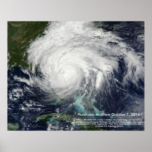 Póster Huracán Matthew Satellite Imagen de St. Augustine