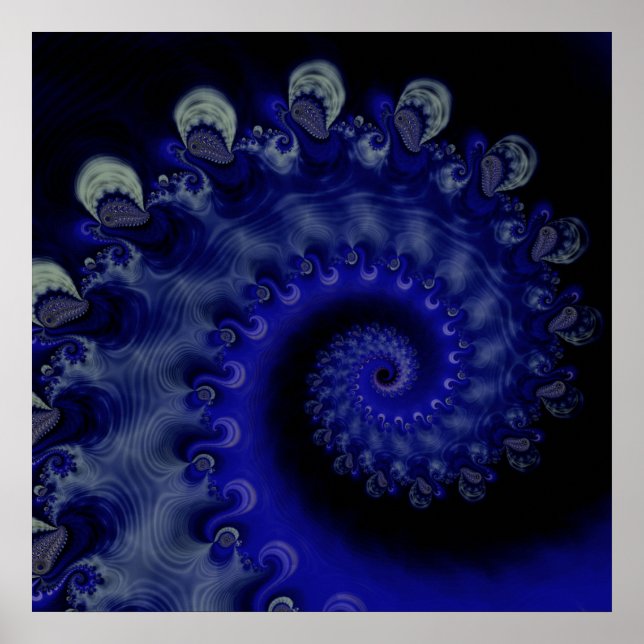 Póster "Huracán" Poster fractal de Blue Swirl (Frente)