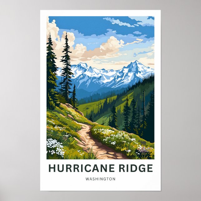 Póster Huracán Ridge Washington Viaje Imprimir (Frente)