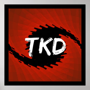 Póster Huracán rojo y negro de taekwondo