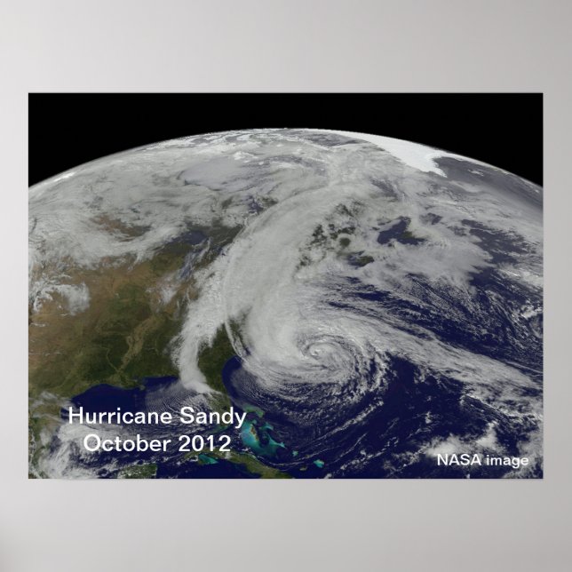 Póster Huracán Sandy desde el Poster espacial (Frente)