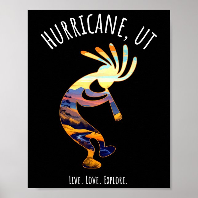 Póster Huracán Utah Usa Dancing Kokopelli Design (Frente)