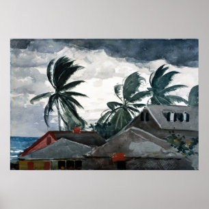 Póster Huracán Winslow Homer, Bahamas