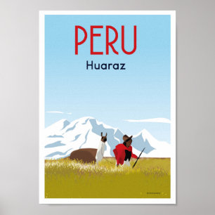 Póster Huraz Perú Poster de Viajes Vintage Matt mejor
