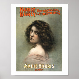 Póster Hurly Burly Extravaganza - Sadie Harris
