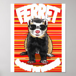 Póster Hurón Mascota Más Genial De La Tierra Retro Sungle