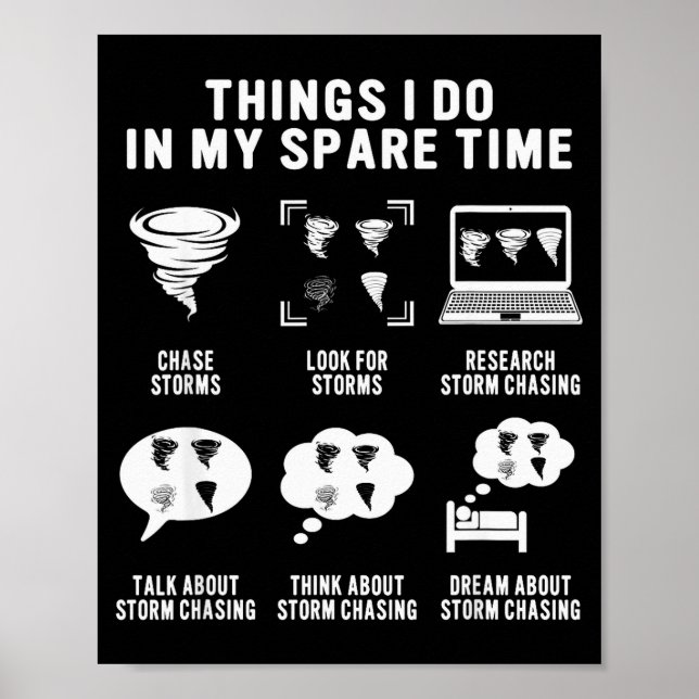 Póster Hurricane Chasing Chaser Tornado Hunter Meteorolog (Frente)