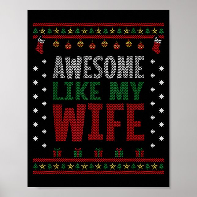 Póster Husband Christmas - Funny Awesome Like My Wife  (Frente)