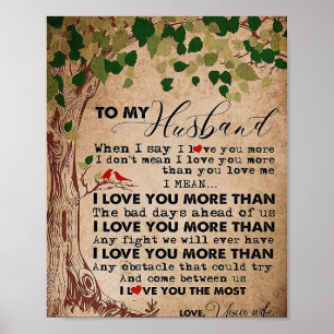 Póster Husband To My Husband I Love You More
