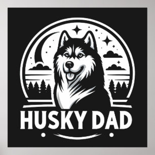 Póster Husky Dad Gige Dog Owner Siberian Huskies Padre