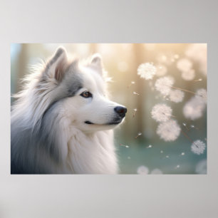 Póster Husky Dog Mascota Animal Tranquilo