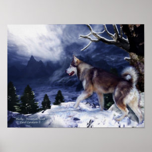 Póster Husky - Mountain Spirit Art Poster/Print