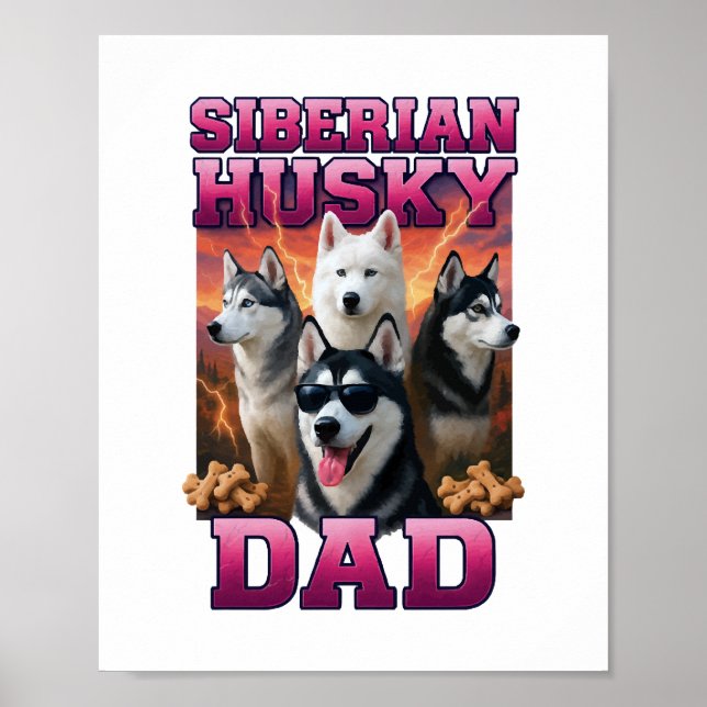 Póster Husky Siberian (Frente)