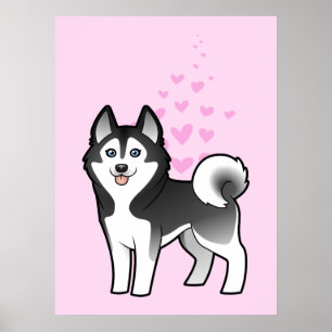 Póster Husky siberiano / Amor Malamute de Alaskan