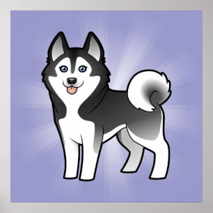 Póster Husky siberiano del dibujo animado/Malamute de