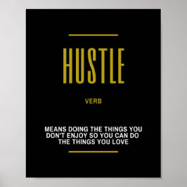 Póster Hustle Cita Inspiradora Sobre El Éxito