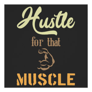 Póster Hustle por ese Rótulo muscular
