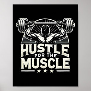 Póster Hustle Por La Construcción Del Cuerpo Del Músculo 