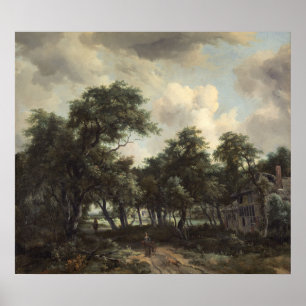Póster Hut among Trees - Meindert Hobbema Fine Art Poster