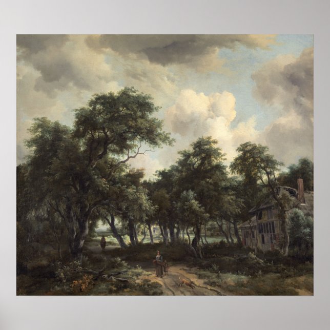 Póster Hut among Trees - Meindert Hobbema Fine Art Poster (Frente)