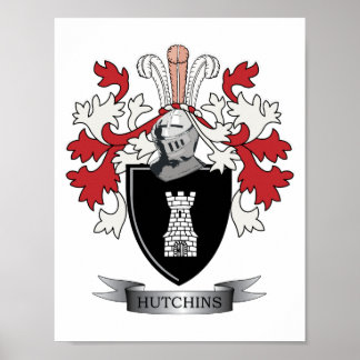 Póster Hutchins Familia Crest Escudo de armas