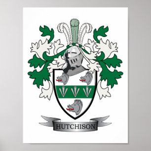 Póster Hutchison Family Crest Coat of Arms
