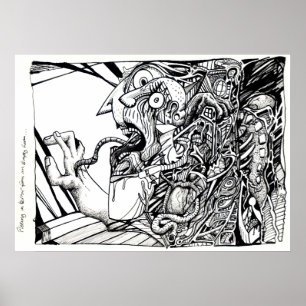 Póster Huyendo aterrorizado de una habitación vacía...