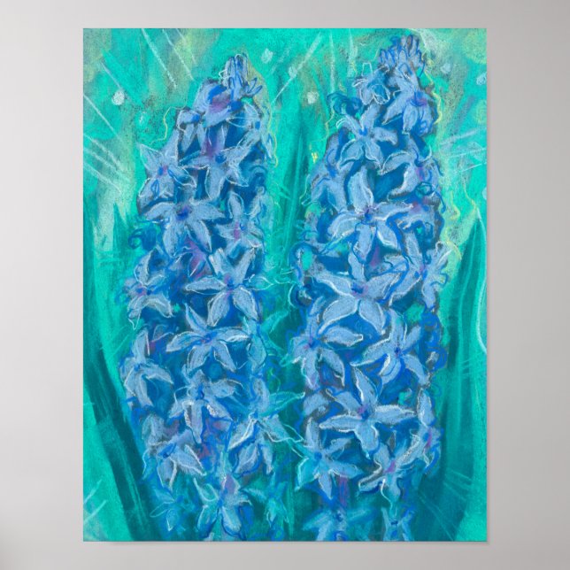 Póster Hyacinths Sping Flower Easter Gift Floral Painting (Frente)