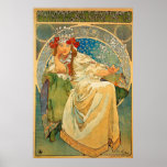 Póster Hyacinto de Princesa por Alphonse Mucha<br><div class="desc">Hyacinth Princesa de Alphonse Mucha - Arte vintage - Art Nouveau</div>