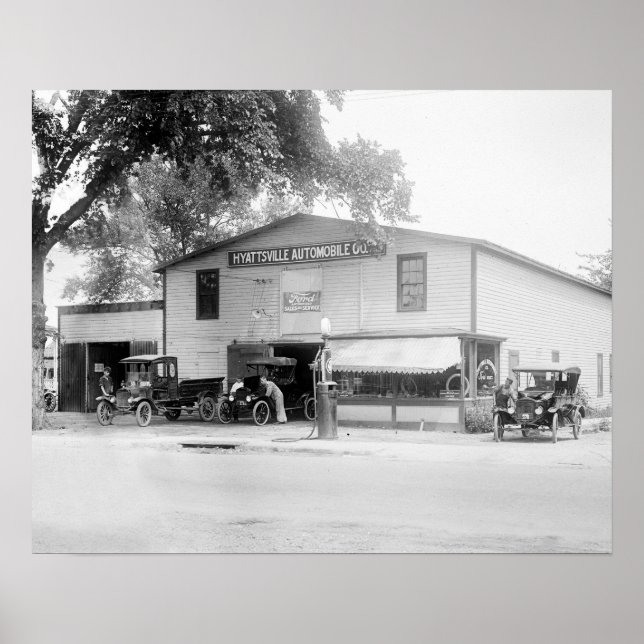 Póster Hyattsville Auto Company, 1920. Foto de cosecha de (Frente)