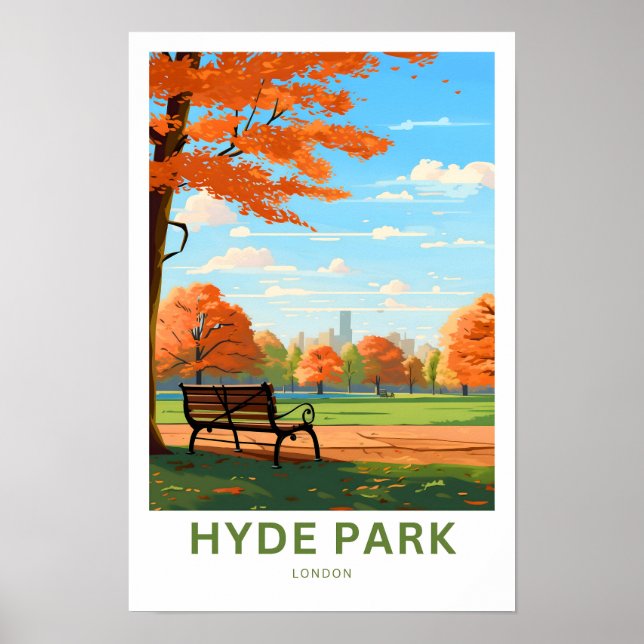 Póster Hyde Park London Travel Print (Frente)