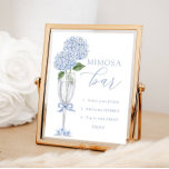 Póster Hydrangea azul, ducha de bar Mimosa plateada<br><div class="desc">Cambiar las direcciones y personalizar mediante el formulario de plantilla.</div>