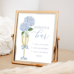 Póster Hydrangea azul, ducha Gold Mimosa Bar