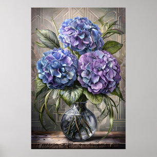 Póster Hydrangea Bouquet Poster - Vida fija floral