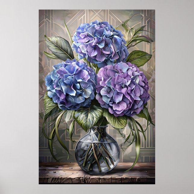 Póster Hydrangea Bouquet Poster - Vida fija floral (Frente)