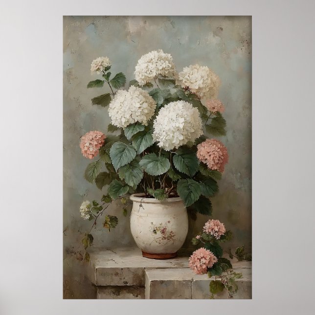 Póster Hydrangea Wall Art Print, Antique Spring Meadow (Frente)