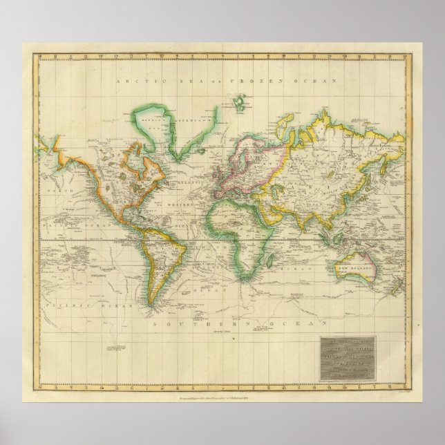 Póster Hydrographical chart of the World (Frente)