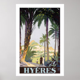 Póster Hyeres Provenza-Alpes-Costa Azul Francia Vintage