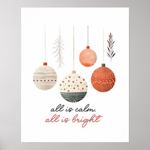 Póster Hygge Baubles Todo está tranquilo Todo es brillant