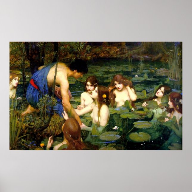 Póster Hylas y las ninfas (1896) ~ Bella Artes Canvas (Frente)