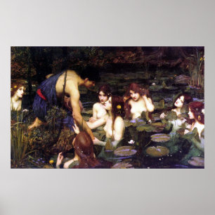 Póster Hylas y los ninfas, de John William Waterhouse