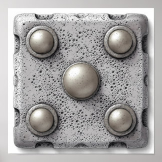 Póster Hyper-Realistic Pitted Cast Iron Texture Template