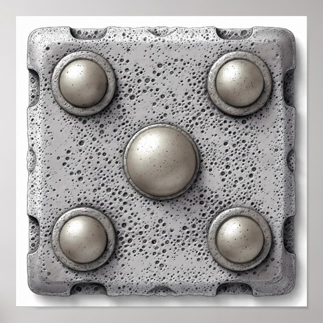 Póster Hyper-Realistic Pitted Cast Iron Texture Template (Frente)