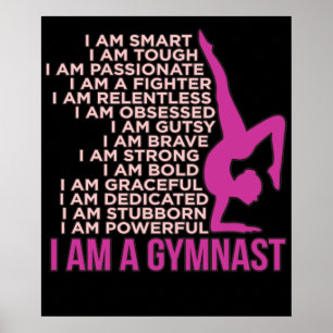 Póster I Am A Gymnast Gymnastics Gymnastic Sports Lover G