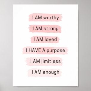 Póster I am loved self-love positive affirmation