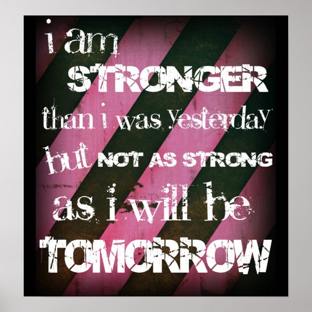 Póster "I am stronger..." Ladies Elite Fitness Poster (Frente)