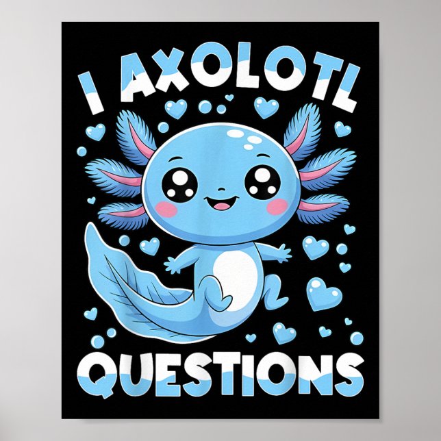 Póster I Axolotl cuestiona a los niños camisas Navidades  (Frente)